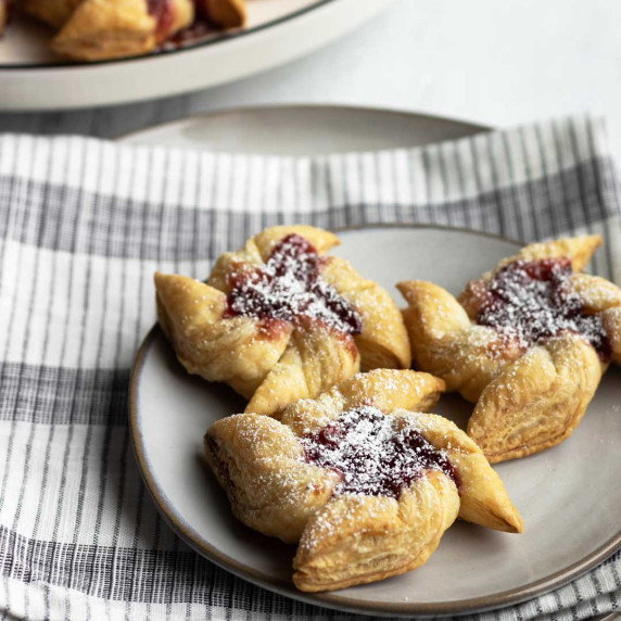 Puff pastry pinwheels on a plate