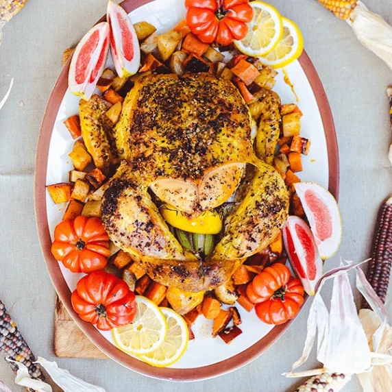 thanksgiving roasted lemon garlic chicken