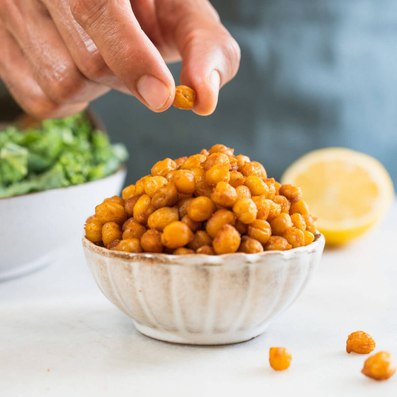 Oven-Roasted Crispy Fried Chickpeas (Air Fryer Method too!)