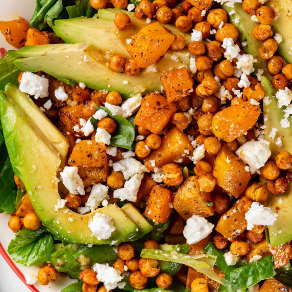 Roasted Pumpkin Salad with Crunchy Chickpeas