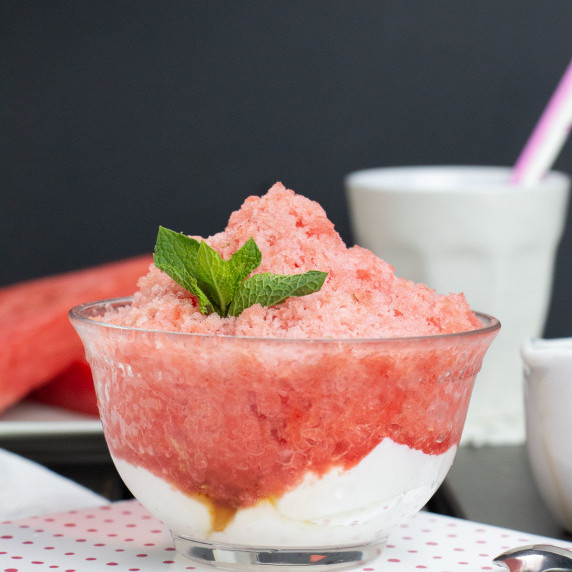 shaved watermelon yogurt
