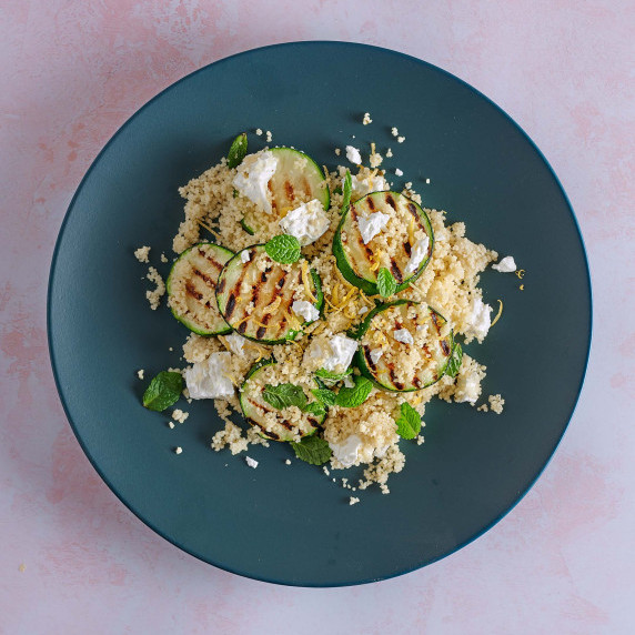 Couscous, courgette and mint jelly salad