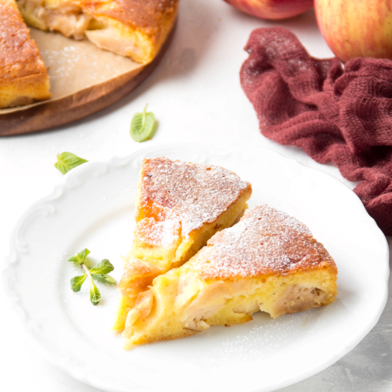 Slices of apple pie on a plate