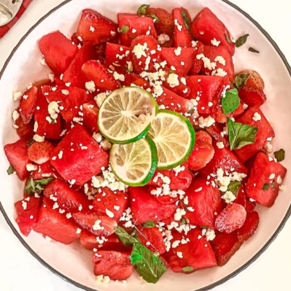 watermelon strawberry salad